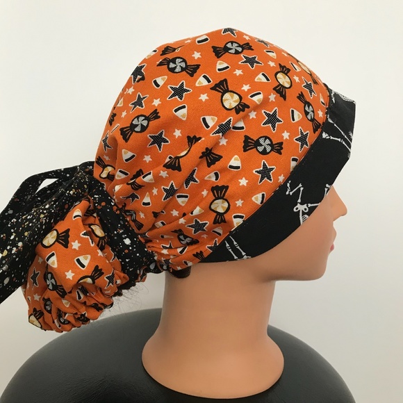 Scrub CAP/HAT *Reversible *Long Ties *Halloween - Picture 7 of 16